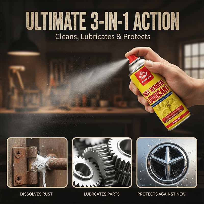 Hero image of the rust removal spray in action