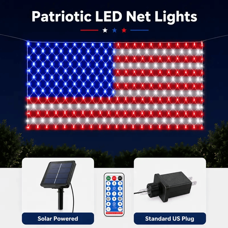 ๐ฆ
๐ Waterproof Solar American Flag Net Lights 6.5ft x 3.28ft ๐บ๐ธ Super Bright 420 LEDs ๐ฅBuy 2 Sets Free Shipping