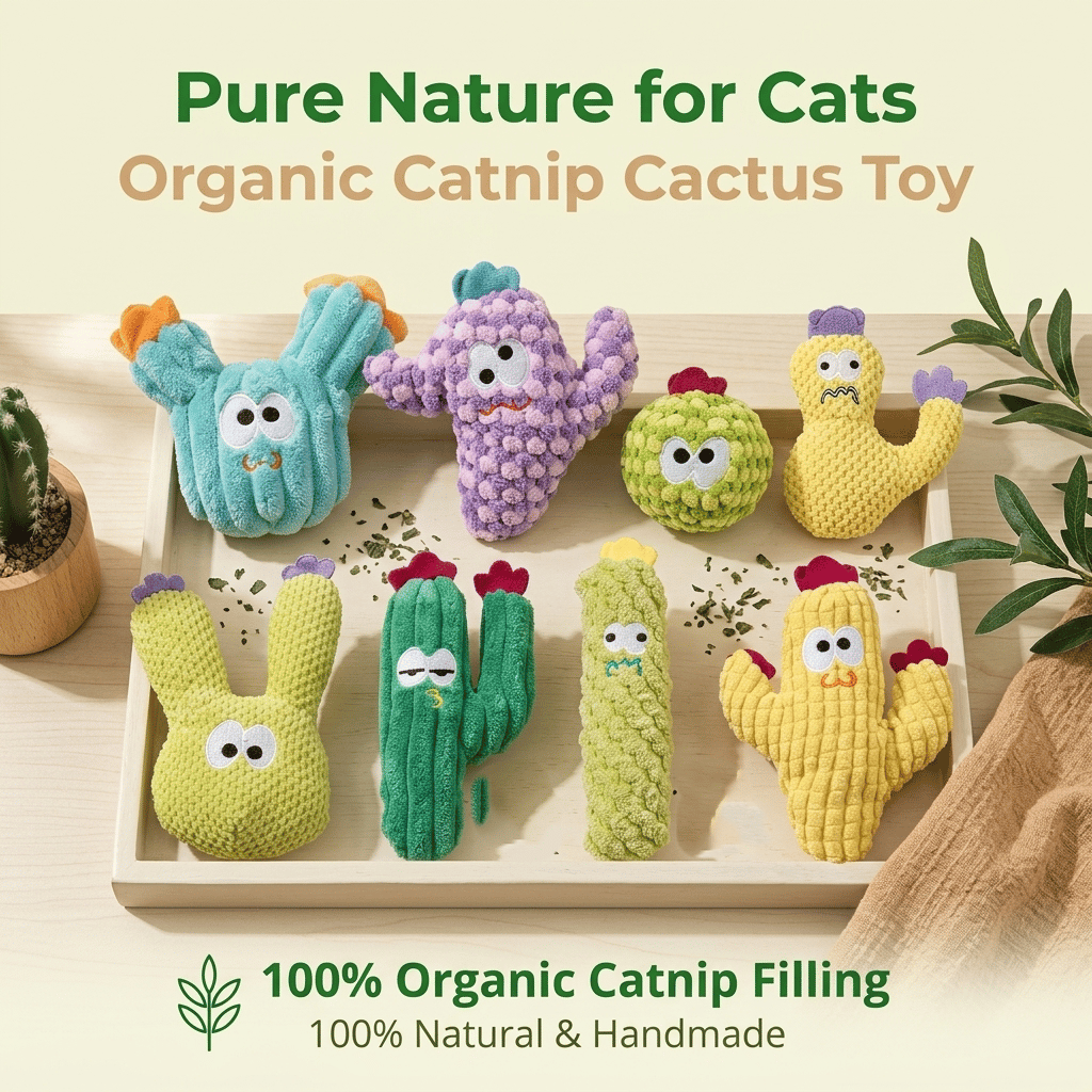 Set of colorful handcrafted plush toys