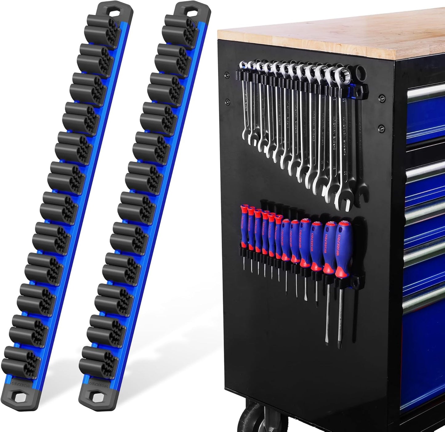 🧲🔧 2-PACK MAGNETIC SCREWDRIVER &amp; WRENCH ORGANIZER SET