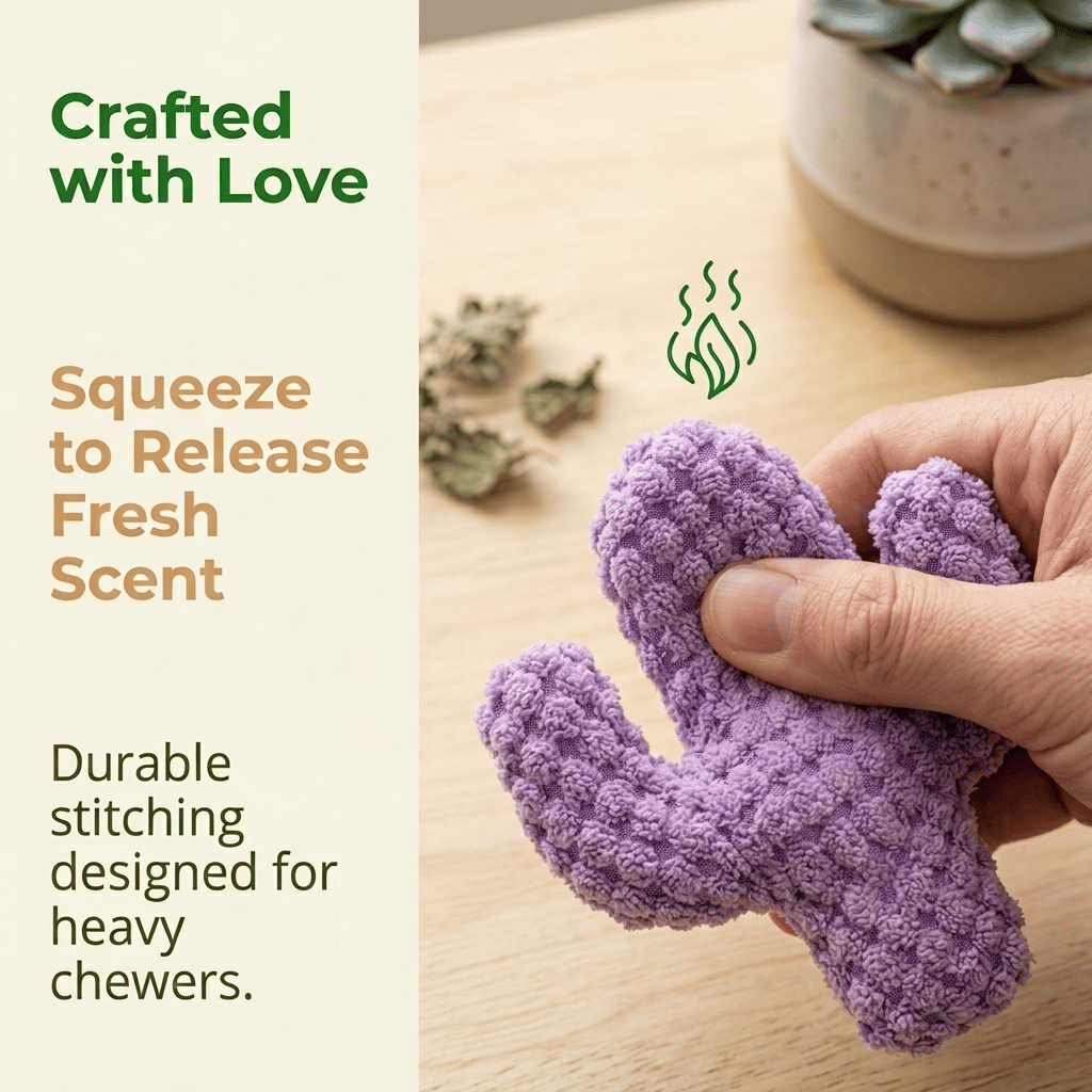 🔥Handmade Soft Cactus Kitten Chew Toys with Natural Catnip