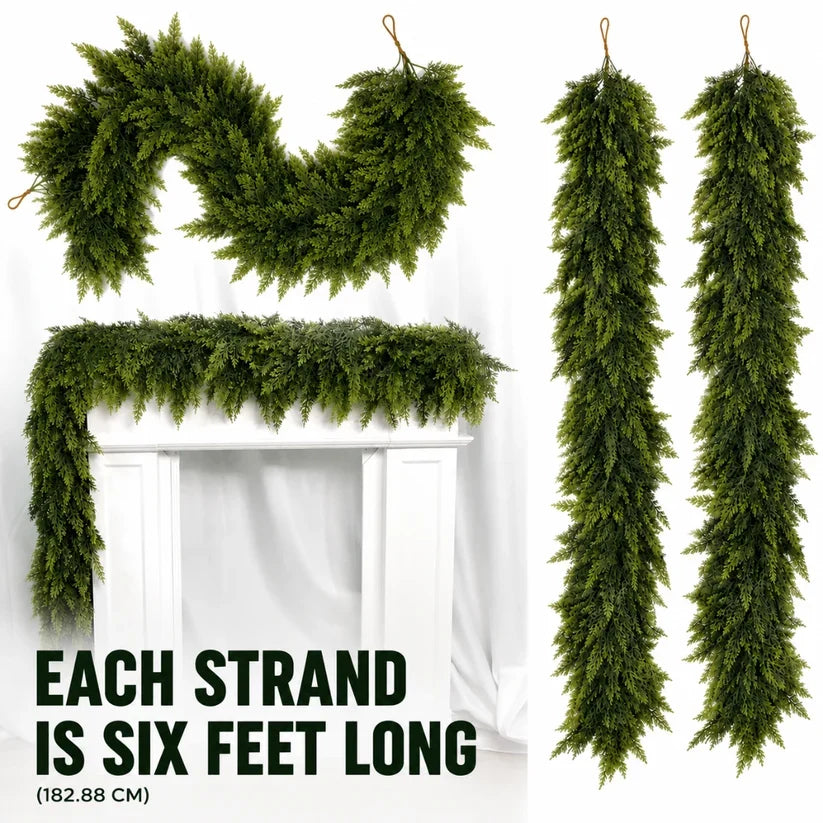 1.8m 35‑Tip Pine Garland (With Lights)