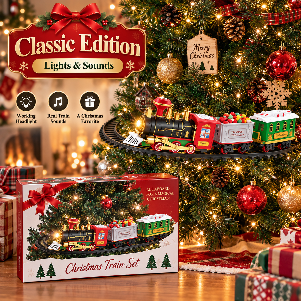 🚂 Vintage Puffing Steam Christmas Tree Train | Bring Back Classic Christmas Magic