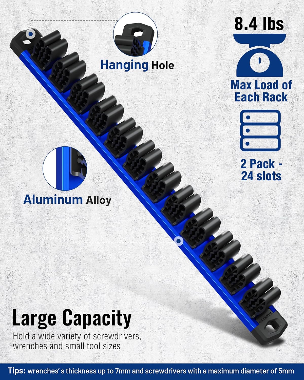 🧲🔧 2-PACK MAGNETIC SCREWDRIVER &amp; WRENCH ORGANIZER SET