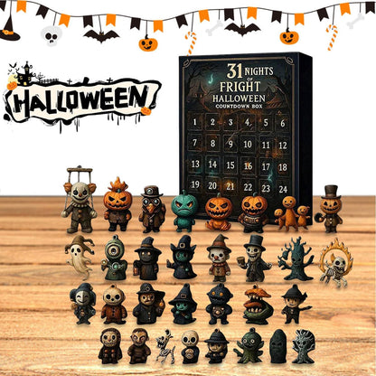 31 Nights of Fright-2025 New Halloween Countdown Box, Upgrade Halloween Advent Calendar Gift Box with Scary Doll Collectible Horror Figurines (15Days)
