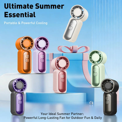 Mini Handheld Fan with LED Display