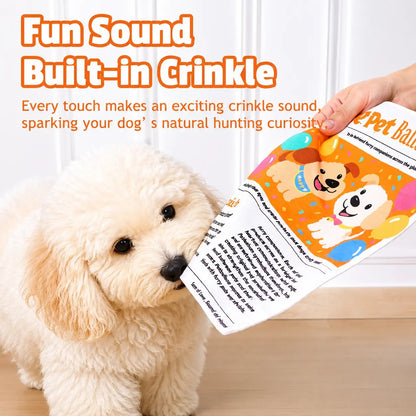 Durable Newspaper Pet Balloon Dog Toy - Crinkle Chew for Boredom Relief, Teeth Cleaning, Interactive Play - Safe, Non-Toxic, Washable, Quick-Dry