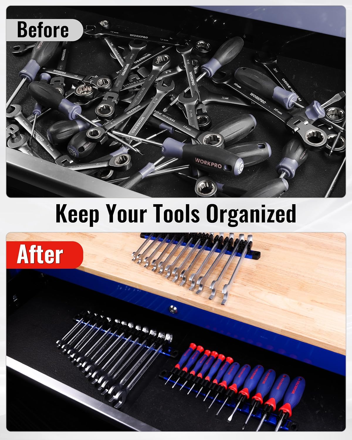 🧲🔧 2-PACK MAGNETIC SCREWDRIVER &amp; WRENCH ORGANIZER SET
