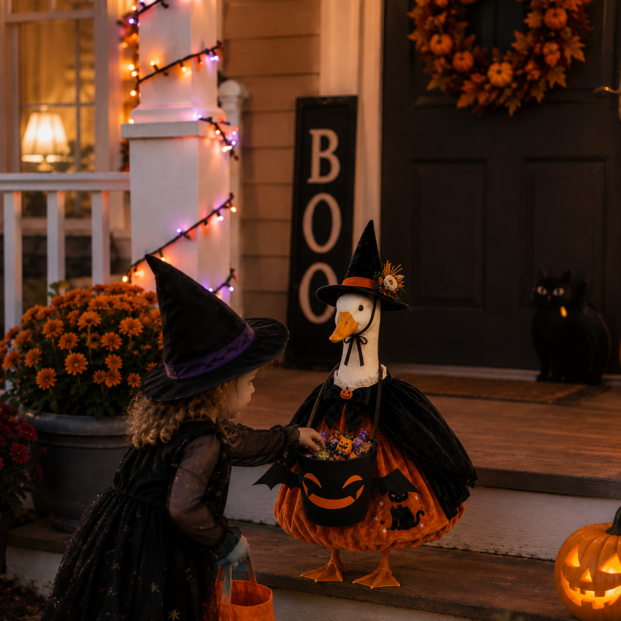 🎃 Vintage Velvet Witch Goose Outfit™ | Welcome Trick-or-Treaters in Style
