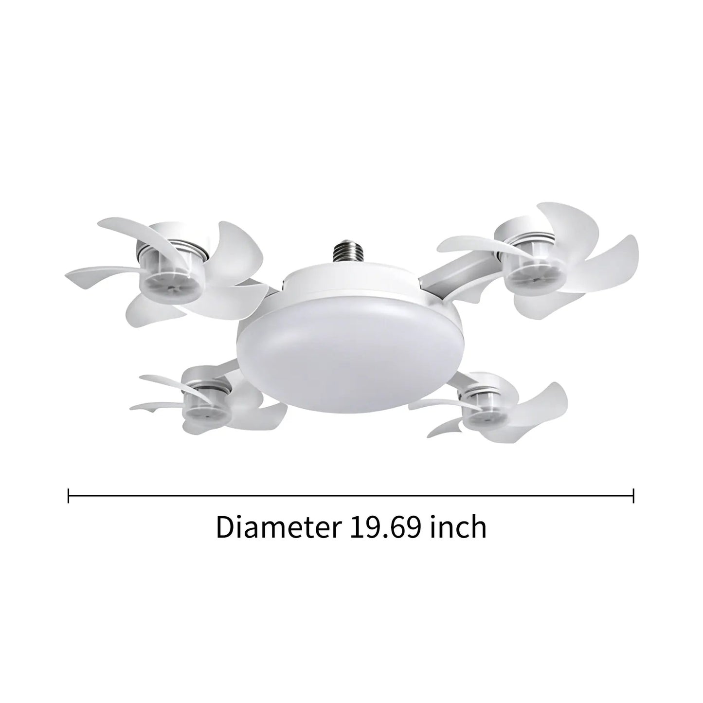2026 New E27 Socket Ceiling Fan Light - 2-in-1 Silent LED Fan with Remote Control