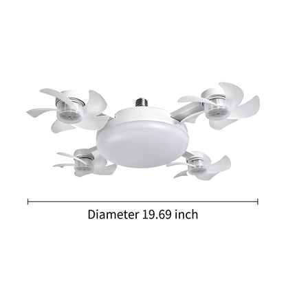 2026 New E27 Socket Ceiling Fan Light - 2-in-1 Silent LED Fan with Remote Control