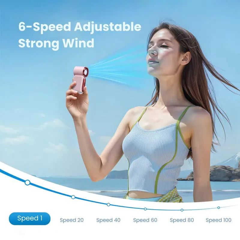 Mini Handheld Fan with LED Display
