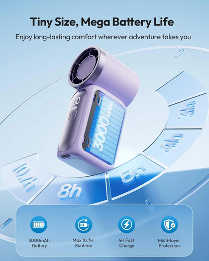 Mini Handheld Fan with LED Display