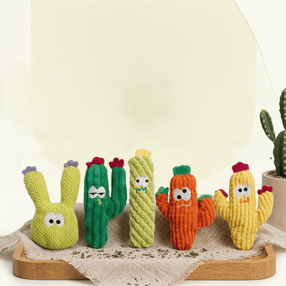 🔥Handmade Soft Cactus Kitten Chew Toys with Natural Catnip