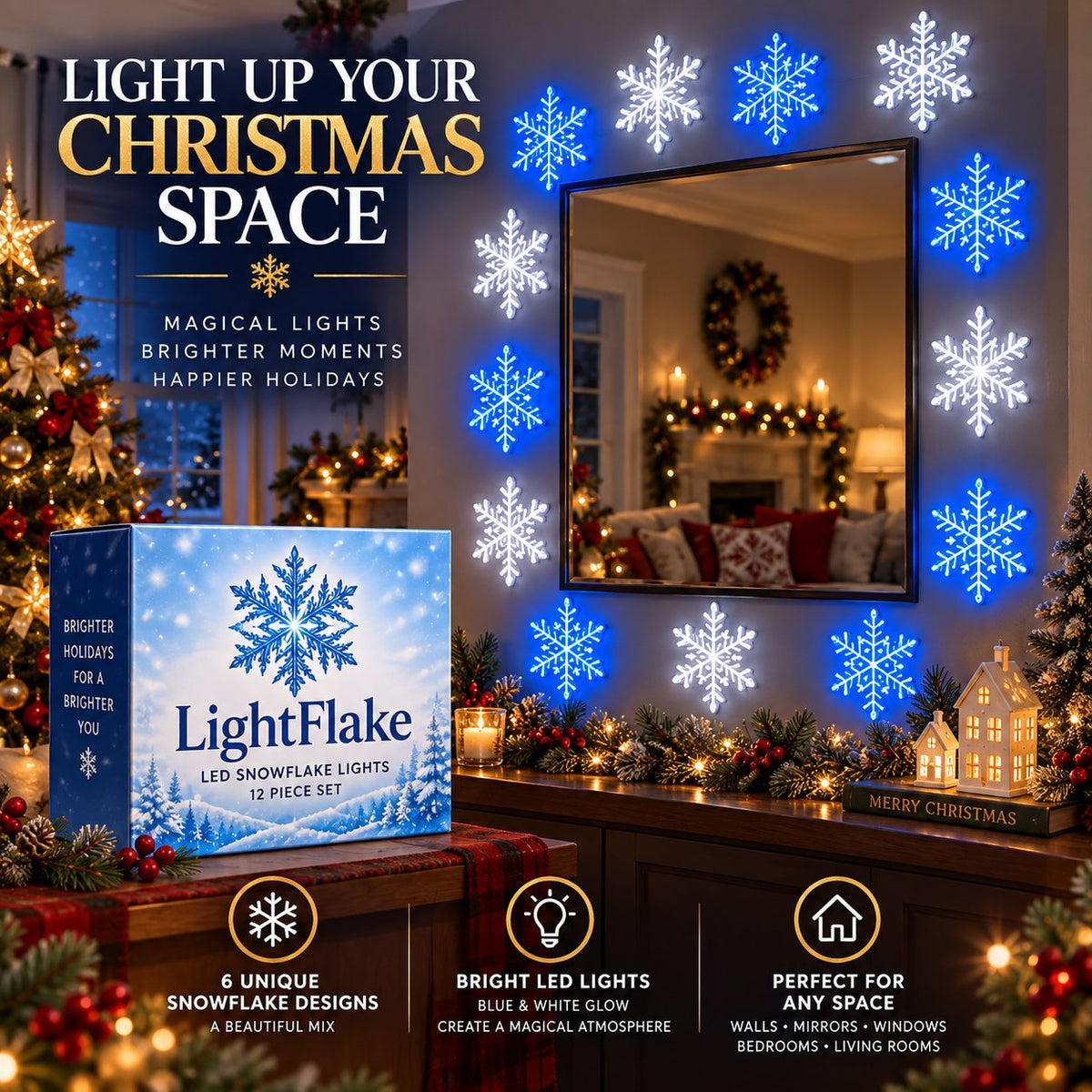 ❄️LED Snowflake Wall Set