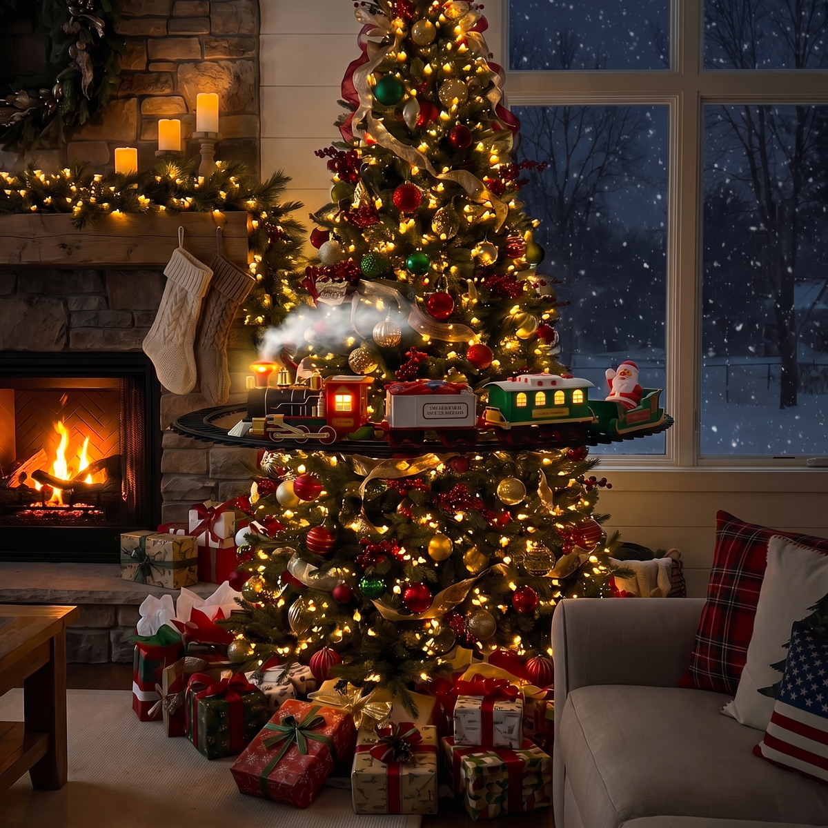 🚂 Vintage Puffing Steam Christmas Tree Train | Bring Back Classic Christmas Magic