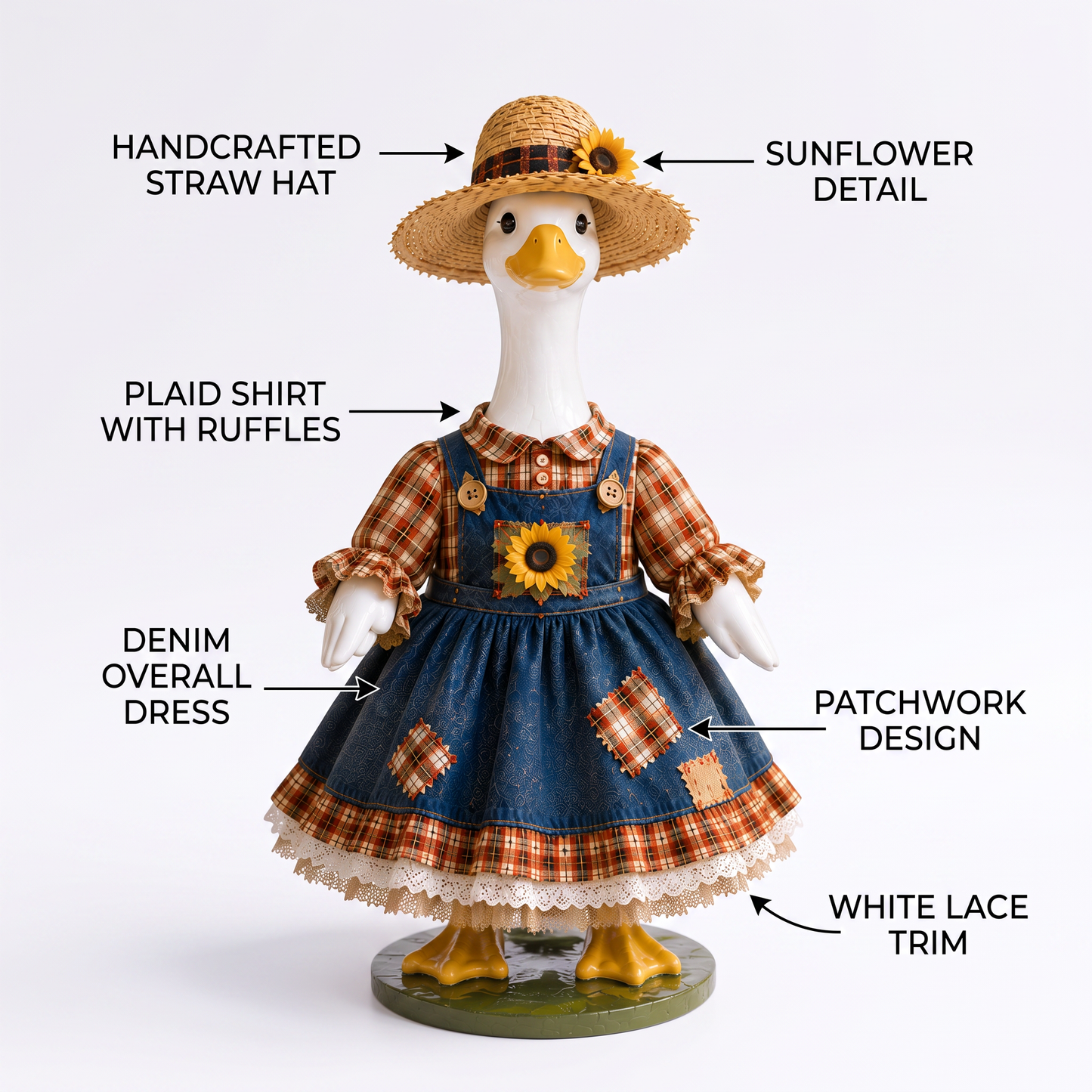🌻  New 23" Sunflower Harvest Goose Outfit™ | Autumn Farmhouse Porch Decor