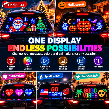 🚗 Smart LED Pixel Car Display – App-Controlled DIY Text & Animations