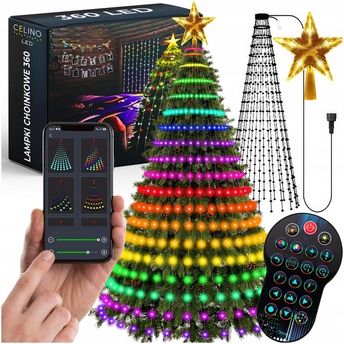 🎄✨Smart RGB Christmas Tree Waterfall Lights | DIY Patterns, Music Sync & App Control