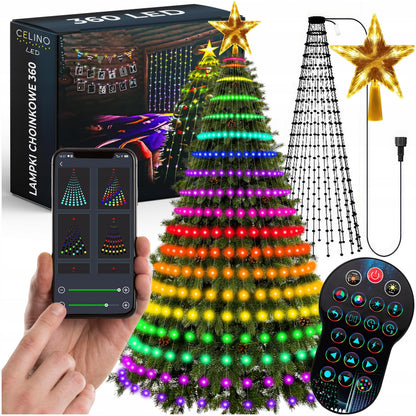 🎄✨Smart RGB Christmas Tree Waterfall Lights | DIY Patterns, Music Sync & App Control