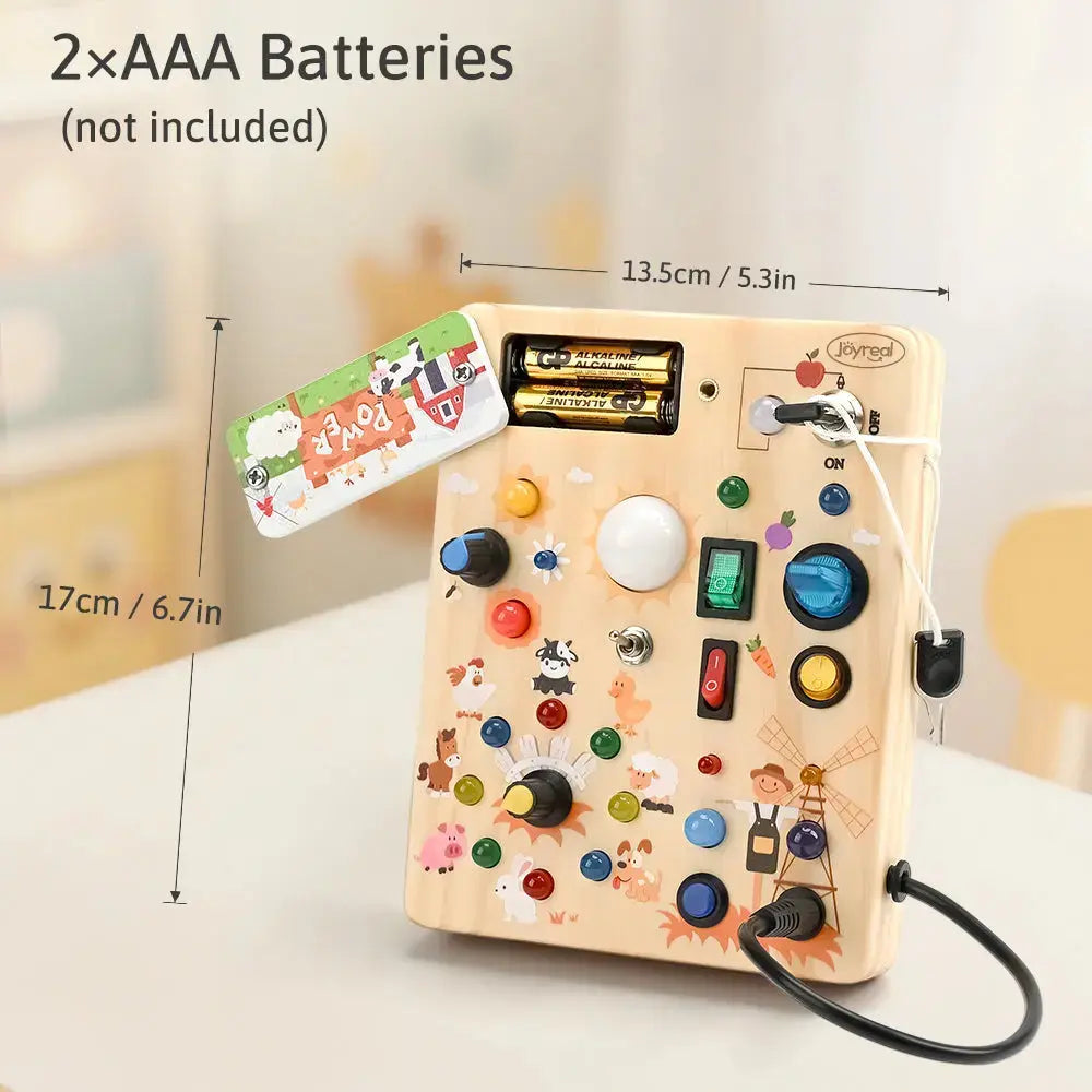 FARM LED Busy Board with Lights & Switches, Ages 1–3