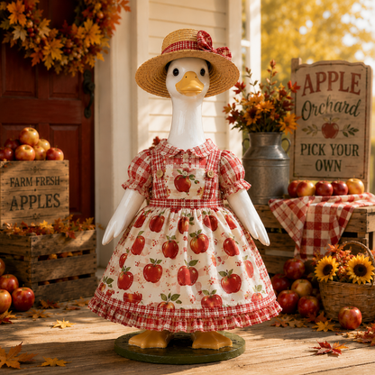 🍎  New 23" Apple Picking Goose Outfit™ | Fall Harvest Porch Decor