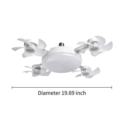 2026 New E27 Socket Ceiling Fan Light - 2-in-1 Silent LED Fan with Remote Control, Energy-Saving Cooling & Lighting Combo for Home Bedroom