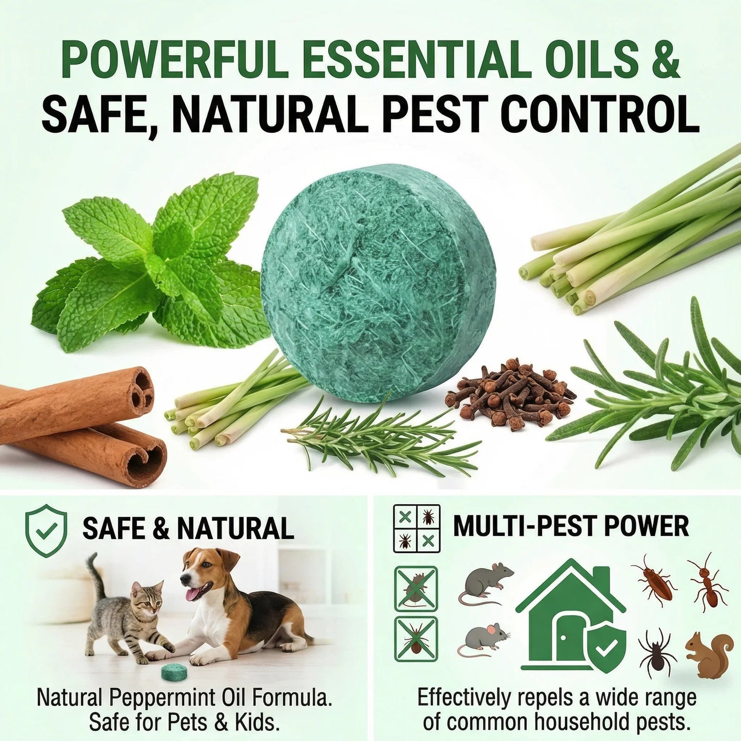 🎁HOT DEAL – Up to 49% OFF🔥🟢 Natural Peppermint Rodent Repellent Tablets – 12 Pack