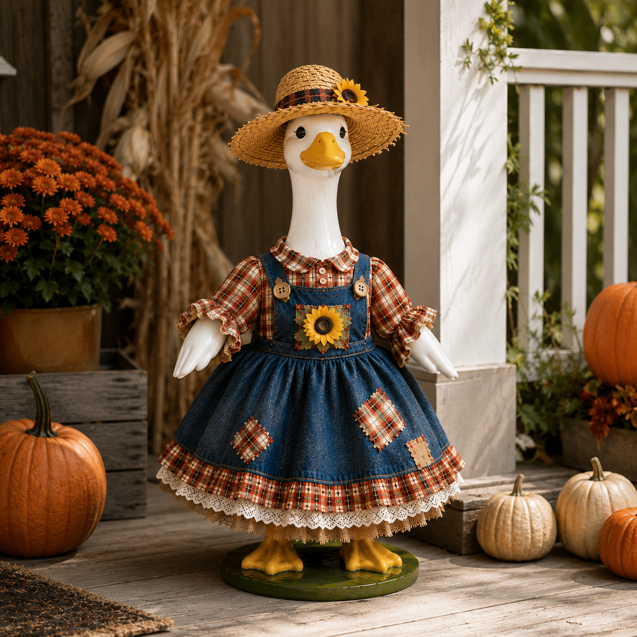 🌻  New 23" Sunflower Harvest Goose Outfit™ | Autumn Farmhouse Porch Decor
