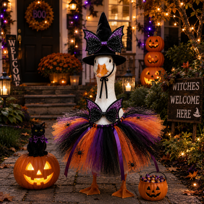 🧙New 23" Halloween Witch Goose Outfit™ | Spooky Porch Decor