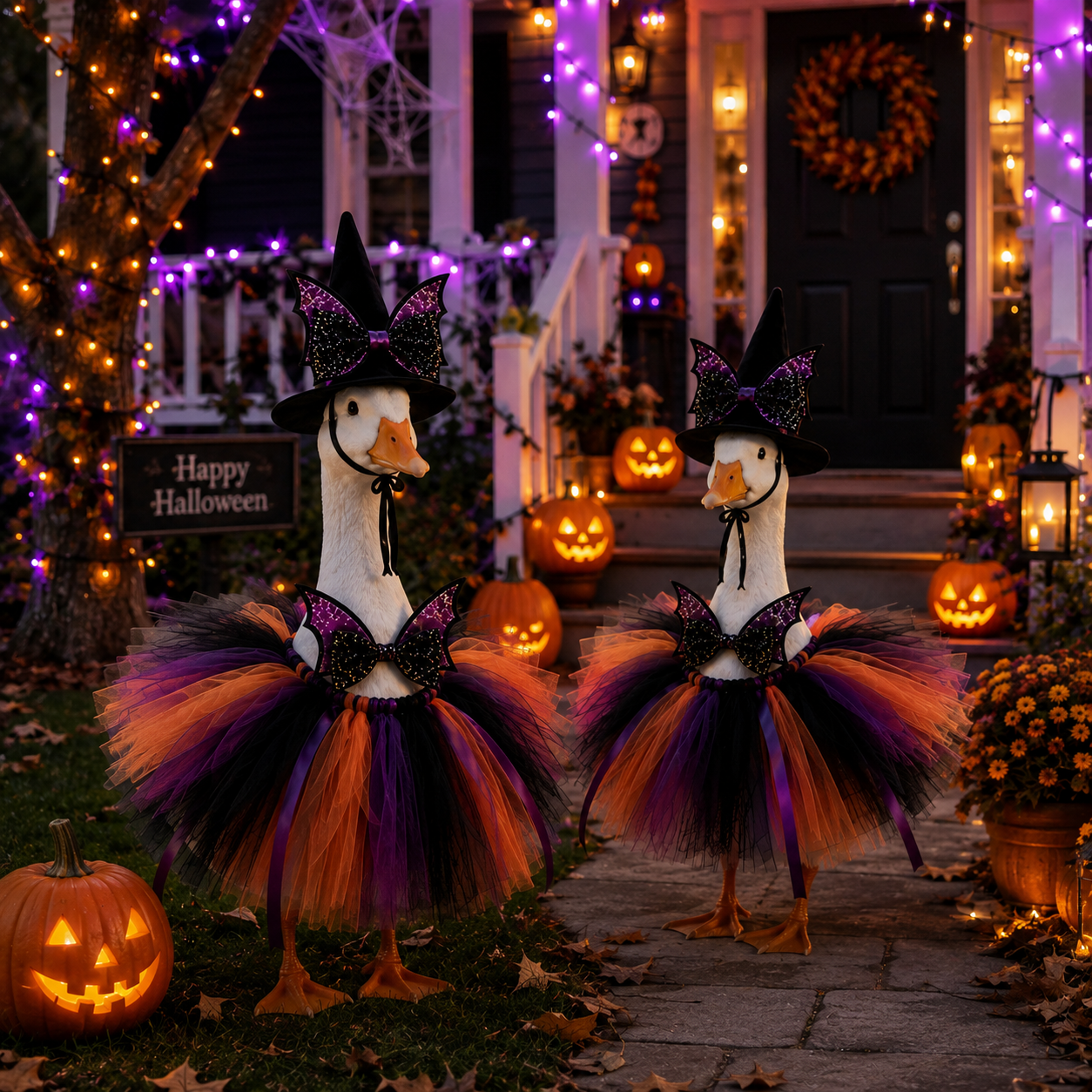 🧙New 23" Halloween Witch Goose Outfit™ | Spooky Porch Decor