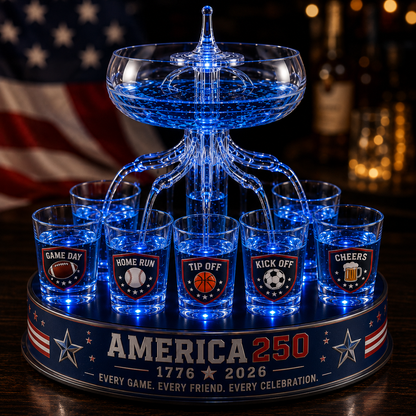 🏈 LIMITED-TIME SALE | LED Tailgate Shot Dispenser with Ice Storage Base – The Ultimate Game Day Party Centerpiece