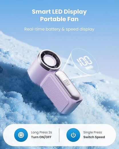 Mini Handheld Fan with LED Display