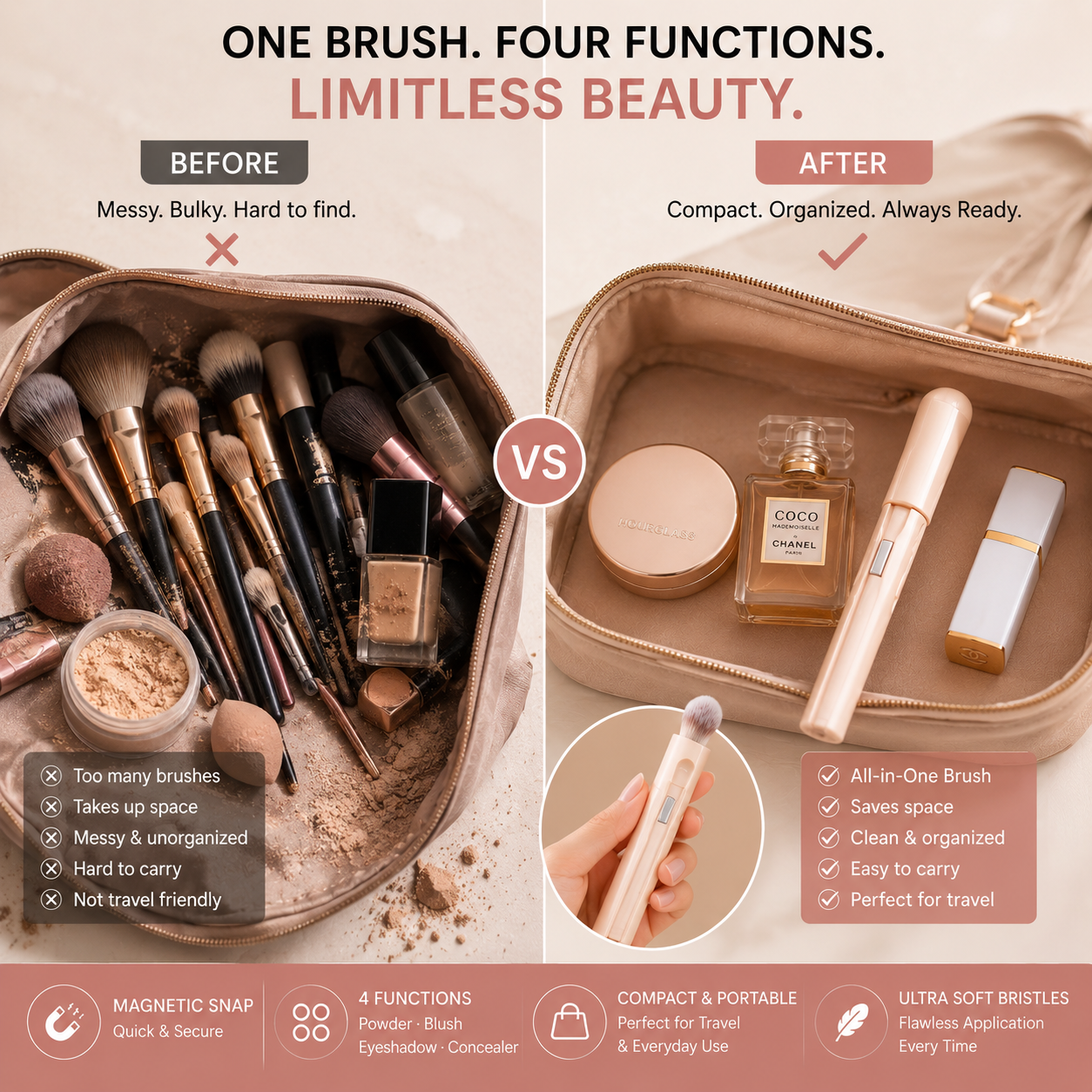 SnapBrush™The Makeup Brush That Finally Fixed My Makeup Bag