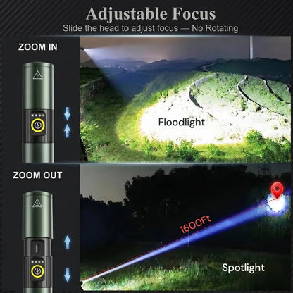 🔦Super Bright 1800LM 5-in-1 Flashlight – USB-C, Magnetic, Waterproof, 5-Color UV/White/Red/Yellow/Blue