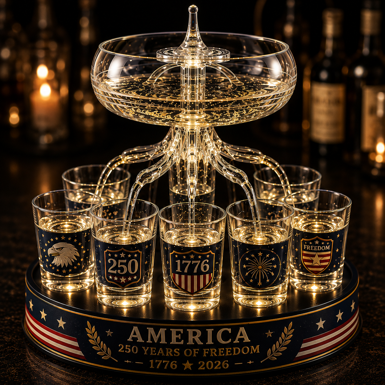 🏈 LIMITED-TIME SALE | LED Tailgate Shot Dispenser with Ice Storage Base – The Ultimate Game Day Party Centerpiece