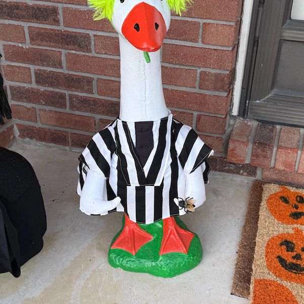 🦢VALORS TOP™Halloween Costume Porch Goose Outfit for 23" Plastic/ Cement Goose Statues