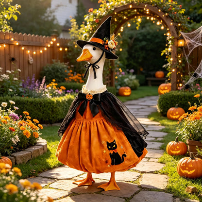 🎃 Vintage Velvet Witch Goose Outfit™ | Welcome Trick-or-Treaters in Style