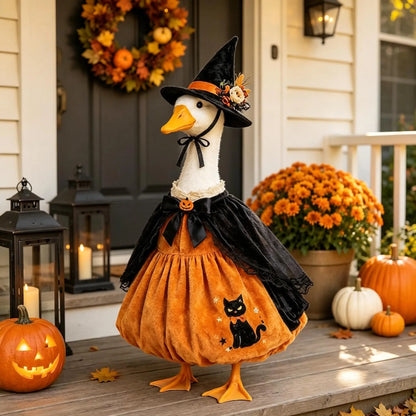 🎃 Vintage Velvet Witch Goose Outfit™ | Welcome Trick-or-Treaters in Style