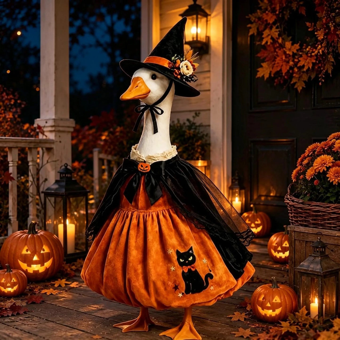 🎃 Vintage Velvet Witch Goose Outfit™ | Welcome Trick-or-Treaters in Style