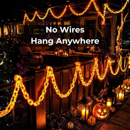 👻10 FT Halloween String Lights with 8 Lighting Modes, Waterproof & Battery-Powered
