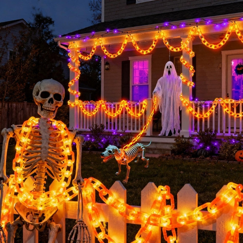 👻10 FT Halloween String Lights with 8 Lighting Modes, Waterproof & Battery-Powered