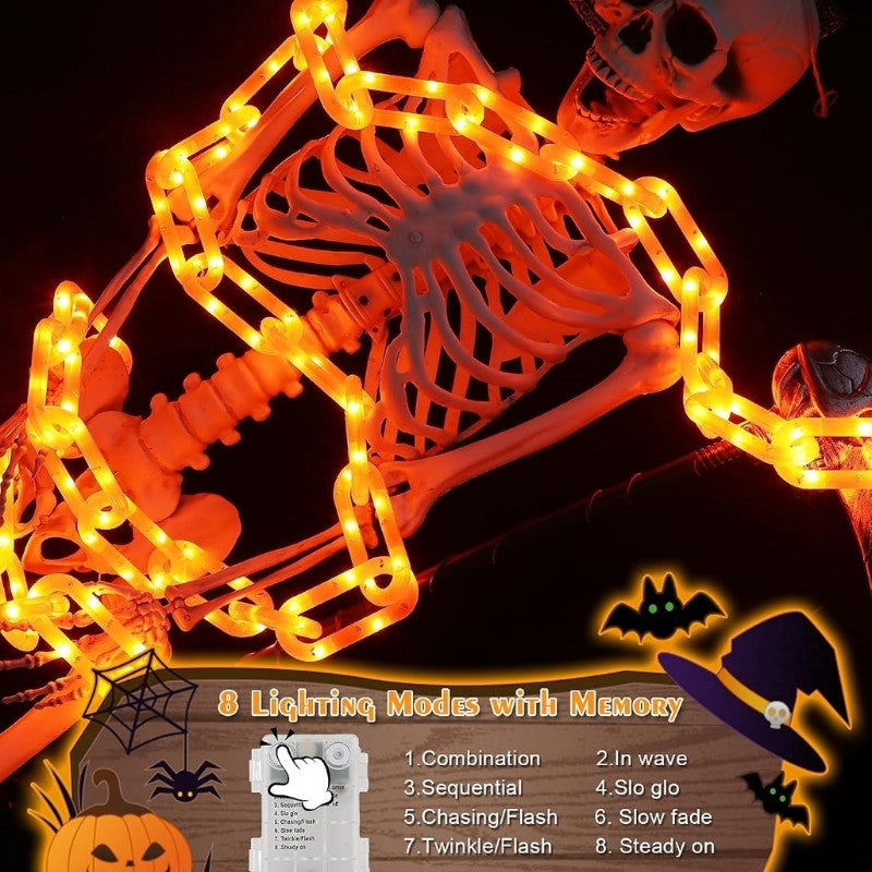 👻10 FT Halloween String Lights with 8 Lighting Modes, Waterproof & Battery-Powered